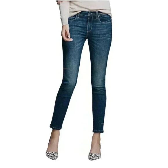Banana Republic Women's Dark Blue Wash Cotton/Poly/Spandex Skinny Fit Jeans - Picture 3 of 15